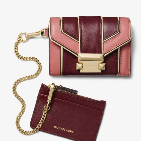 NWT MICHAEL KORS Whitney Oxblood Leather Wallet - Picture 3 of 13